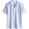 image:imageVATPAVE Boys Button Down Shirt Short Sleeve Casual Hawaiian Shirt Cuban Collar Summer Beach Shirts with PocketLight Blue