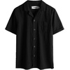 image:imageVATPAVE Boys Button Down Shirt Short Sleeve Casual Hawaiian Shirt Cuban Collar Summer Beach Shirts with PocketPure Black