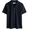 image:imageVATPAVE Boys Button Down Shirt Short Sleeve Casual Hawaiian Shirt Cuban Collar Summer Beach Shirts with PocketPure Navy