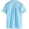 image:imageVATPAVE Boys Button Down Shirt Short Sleeve Casual Hawaiian Shirt Cuban Collar Summer Beach Shirts with PocketSky Blue