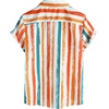 image:imageVATPAVE Boys Striped Button Down Shirt Short Sleeve Hawaiian Shirt Casual Summer Beach ShirtsOrange