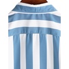 image:imageVATPAVE Boys Striped Button Down Shirt Short Sleeve Hawaiian Shirt Casual Summer Beach ShirtsRoyal Blue