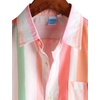 image:imageVATPAVE Boys Striped Button Down Shirt Short Sleeve Hawaiian Shirt Casual Summer Beach ShirtsWhitepink