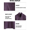 image:imageVATPAVE Mens Casual Waffle Shirt Short Sleeve Button Down Summer Shirts Loose Fit Beach ShirtsDark Purple