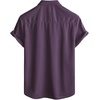 image:imageVATPAVE Mens Casual Waffle Shirt Short Sleeve Button Down Summer Shirts Loose Fit Beach ShirtsDark Purple