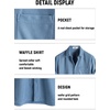 image:imageVATPAVE Mens Casual Waffle Shirt Short Sleeve Button Down Summer Shirts Loose Fit Beach ShirtsDenimblue