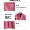 image:imageVATPAVE Mens Casual Waffle Shirt Short Sleeve Button Down Summer Shirts Loose Fit Beach ShirtsRosered
