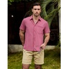 image:imageVATPAVE Mens Casual Waffle Shirt Short Sleeve Button Down Summer Shirts Loose Fit Beach ShirtsRosered