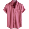 image:imageVATPAVE Mens Casual Waffle Shirt Short Sleeve Button Down Summer Shirts Loose Fit Beach ShirtsRosered