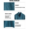 image:imageVATPAVE Mens Casual Waffle Shirt Short Sleeve Button Down Summer Shirts Loose Fit Beach ShirtsTeal
