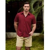 image:imageVATPAVE Mens Casual Waffle Shirt Short Sleeve Button Down Summer Shirts Loose Fit Beach ShirtsWinered