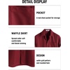 image:imageVATPAVE Mens Casual Waffle Shirt Short Sleeve Button Down Summer Shirts Loose Fit Beach ShirtsWinered