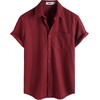 image:imageVATPAVE Mens Casual Waffle Shirt Short Sleeve Button Down Summer Shirts Loose Fit Beach ShirtsWinered