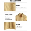 image:imageVATPAVE Mens Casual Waffle Shirt Short Sleeve Button Down Summer Shirts Loose Fit Beach ShirtsYellow