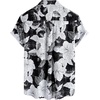 image:imageVATPAVE Mens Front Pocket Hawaiian Shirts Casual Floral Shirts Short Sleeve Button Down Beach Tropical ShirtsBlackgray