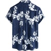 image:imageVATPAVE Mens Front Pocket Hawaiian Shirts Casual Floral Shirts Short Sleeve Button Down Beach Tropical ShirtsNavy White