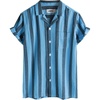 image:imageVATPAVE Boys Button Down Shirt Short Sleeve Casual Hawaiian Shirt Cuban Collar Summer Beach Shirts with PocketAquablue Black