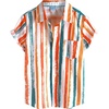 image:imageVATPAVE Boys Striped Button Down Shirt Short Sleeve Hawaiian Shirt Casual Summer Beach ShirtsOrange