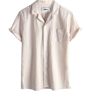 image:imageVATPAVE Boys Button Down Shirt Short Sleeve Casual Hawaiian Shirt Cuban Collar Summer Beach Shirts with PocketKhaki