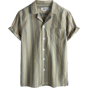 image:imageVATPAVE Boys Button Down Shirt Short Sleeve Casual Hawaiian Shirt Cuban Collar Summer Beach Shirts with PocketKhaki Brown