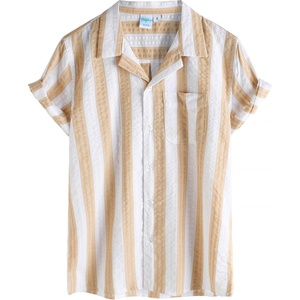 image:imageVATPAVE Boys Button Down Shirt Short Sleeve Casual Hawaiian Shirt Cuban Collar Summer Beach Shirts with PocketKhaki White