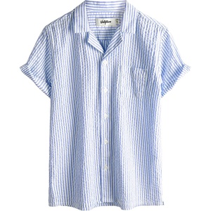 image:imageVATPAVE Boys Button Down Shirt Short Sleeve Casual Hawaiian Shirt Cuban Collar Summer Beach Shirts with PocketLight Blue