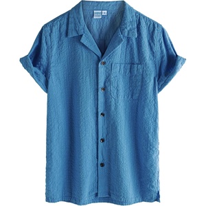 image:imageVATPAVE Boys Button Down Shirt Short Sleeve Casual Hawaiian Shirt Cuban Collar Summer Beach Shirts with PocketPure Aquablue