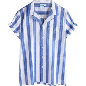 image:imageVATPAVE Boys Button Down Shirt Short Sleeve Casual Hawaiian Shirt Cuban Collar Summer Beach Shirts with PocketRoyalblue White