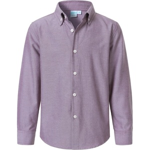 image:imageVATPAVE Boys Dress Shirts Long Sleeve Button Down Shirts Formal Uniform Solid Oxford ShirtDark Red