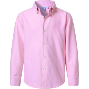 image:imageVATPAVE Boys Dress Shirts Long Sleeve Button Down Shirts Formal Uniform Solid Oxford ShirtPink