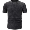 image:imageUOUA Mens Crewneck Sweatshirts Soild Color Geometric Texture T Shirts Short Sleeve Casual Pullover ShirtWashed Black